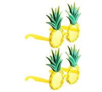Juego de lentes de sol de piña tropical, de gafas de con forma de fruta, 16,5 x 13,5 cm, con gafas de sol hawaianas amarillas, gafas divertidas, recuerdos de de festivales para