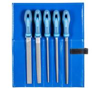 Juego de limas para metal, 5 piezas, longitud 200 mm, paso 3. Archivador ergonómico en estuche enrollable - 11800533