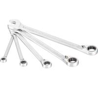 HAZET Juego de llaves combinadas de carraca 606/5 – 8-19, doble hexágono exterior, 5 herramientas