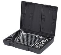 Juego de llaves combinadas de trinquete GEARplus, reversibles KS Tools, anillo acodado 15°, en maletín, para puntas