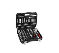 Juego de llaves de 94 piezas estándar (Sae) y métricas 1/4, 3/8 y 1/2 unidades, barras de extensión, sockets, trinquete reversible de liberación rápida, apto para reparación de motocicletas de coche,