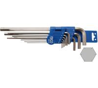 Juego de llaves de ángulo hexagonales interiores especiales BGS 8512, 9 piezas, de 1,5 a 10 mm
