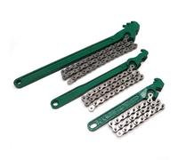 Juego de llaves de cadena ajustables, 3 llaves de tubo de acero al carbono (9, 12, 16 pulgadas) para filtro de aceite, reparación de automóviles y tareas de fontanería, diseño de dientes cóncavos para