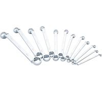 Juego de llaves de doble anillo VIGOR V7750/12, perfil hexagonal exterior, de 12 piezas