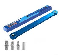 Juego de llaves de extensión de desplazamiento de grado profesional que soporta transiciones de 1/4 a 3/8 pulgadas, 3/8 pulgadas a 1/2 pulgadas y 3/8 pulgadas a 1/4 pulgadas (caja negra)