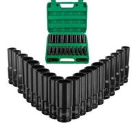 Juego de llaves de impacto eléctricas con 20 niveles de torque para tornillos de alta resistencia y de seguridad, que incluye una maleta de transporte