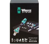 Juego de llaves de trinquete compactas Wera Kraftform Zyklop de 1/4 de pulgada, de 26 piezas - Sistema métrico