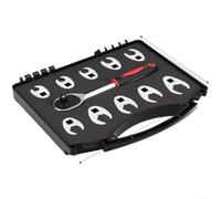 Juego de llaves de trinquete de 3/8 pulgadas, 11 piezas con cabeza giratoria en forma de L para carrocería automotriz, panel eléctrico y montaje de tuberías