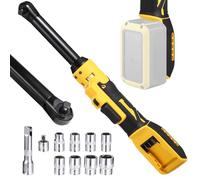 Juego de llaves de trinquete inalámbricas de 3/8 pulgadas, kit de reparación automática de herramientas de trinquete de energía eléctrica, compatible con batería DEWALT de 21 V, cabeza extendida de 6