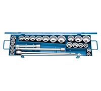 Juego de llaves de tubo Gedore de 3/4", 25 piezas, perfil UD, en milímetros e pulgadas, tamaño D 32, modelo EMAU-2