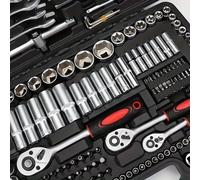 Juego de Llaves de Tubo Profesional de 46 Piezas de Acero Cr-V con Llave de Trinquete, Bolsa de Almacenamiento, Llaves Duraderas y Barra de Extensión para Reparaciones en el Hogar y Automóviles black1