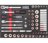Juego de llaves de tubo VIGOR, modelo V6822, de 65 piezas, de 10 a 32 mm, con adaptadores E14 y E24