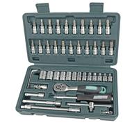 Juego de llaves de vaso Bruder Mannesmann Green Line M2040-SL, 1/4", 46 piezas