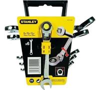 Juego de llaves de vaso con anillo de dientes Stanley, 6 piezas, de 8 a 19 mm, cabeza giratoria, acero cromo-vanadio