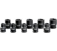 Juego de llaves de vaso de 1/2 pulgada, apto para pistolas de impacto, 10 piezas (10-24 mm), marca Metabo, para accesorios de compresor