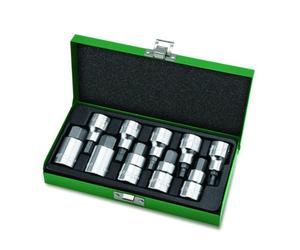 Juego de llaves de vaso de 1/2" TOPTUL 1/2 pulgadas 10 uds. 4, 5, 6, 7, 8, 10, 12, 14, 17, 19 mm