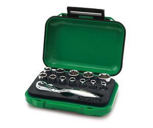 Juego de llaves de vaso de 1/2". TOPTUL 1/4 " 13uds. (4 4.5 5 5.5 6 7 8 9 10 11 12 13 mm)