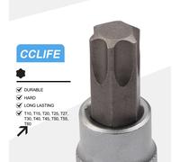 Juego de llaves de vaso de 3/8", con puntas Torx, incluyendo llaves de vaso exteriores e interiores, y puntas tipo "bit" S2, de tamaños E4 a E20 y T10 a T60