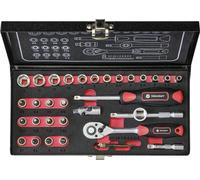 Juego de llaves de vaso métricas 1/4 (6.3 mm), 36 piezas, marca TOOLCRAFT, modelo 826363
