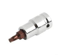 Juego de llaves de vaso para brocas Torx T20-T70 1/2 pulgada Drive Professional Star Sockets Construcción de aleación de alto par para mantenimiento de camiones Plata (T30)