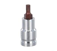Juego de llaves de vaso para brocas Torx T20-T70 1/2 pulgada Drive Professional Star Sockets Construcción de aleación de alto par para mantenimiento de camiones Plata (T35)