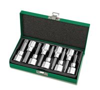 Juego de llaves de vaso TORX TOPTUL 1/2 pulgada 9uds. T20 T25 T27 T30 T40 T45 T50 T55 T60 80mm
