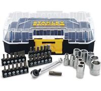Juego de llaves de vaso y puntas Stanley Fatmax STAKBOX S, 1/4", 37 piezas, incluye: llaves de vaso hexagonales, llave de trinquete compacta y extensiones