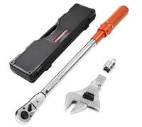 Juego de llaves dinamométricas de clic VEVOR (ajustables), con transmisión de 1/2 pulgada, rango de 271–216,8 Nm, escala de doble rango, 72 dientes, precisión alta de ±2%, para reparación de automóvil