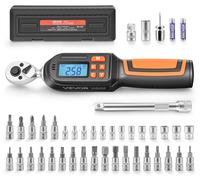 Juego de llaves dinamométricas digitales VEVOR, 2 piezas, con accionamiento de 1/2 y 3/8 pulgadas, 72 dientes, alta precisión de ±2%, herramienta de torque electrónico con valor preestablecido, señal 