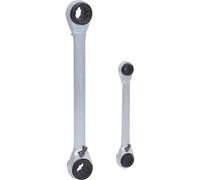 Juego de llaves poligonales de trinquete doble reversibles 4 en 1 GEARplus KS Tools, 2 piezas
