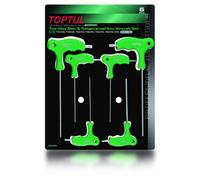 Juego de llaves TORX TOPTUL 6uds. T10 T15 T20 T25 Longitud: 100mm T30 T40 150mm