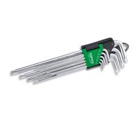 Juego de llaves TORX TOPTUL 9uds. T10 T15 T20 T25 T27 T40 T45 T50 extra largo