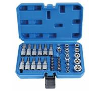 Juego de llaves tubulares con perfil en t, torx, 34 piezas, para exter