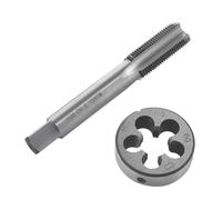 Juego de machos de roscar M18 x 1,5 mm, HSS y terraja de roscar, rosca derecha, cortador de rosca fina, cortador recto estriado