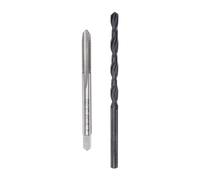 Juego de machos y brocas, 8-36 UNF rosca y broca helicoidal de óxido negro de 9/64 pulgadas, kit de herramientas de reparación de roscado de grifo de flauta recta