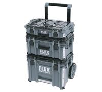 Juego de maletas de transporte Flex STACK PACK Standard (fabricado en plástico resistente a golpes, con cierres de conexión rápida, maletín de herramientas) 531461