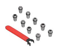 Juego de mandril ER16, pinza de resorte de acero de alta velocidad para máquina de grabado CNC, juego de pinzas ER16 de 10 piezas con llave, pinzas HSS duraderas para fresado,