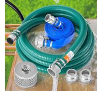 Juego de mangueras de succión flexibles para bombas de agua, de 6,1 metros y 15,24 metros de longitud, fabricadas con PVC resistente