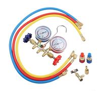 Juego de manómetros de alta resistencia para aire acondicionado para R410A, R32, R404A, para R134A, con manómetros codificados por color para una fácil operación (A)