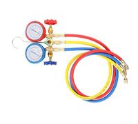 Juego de manómetros de CA para R134a R22, kit de carga de doble presión con mangueras, herramienta de reparación de aire acondicionado HVAC automotriz, medidor de diagnóstico lateral alto y bajo, azul