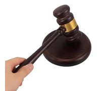 Juego de martillo de corte - Mazo de madera de alta calidad con bloque de sonido redondo, herramienta de impacto de acabado pulido duradero, accesorio de escritorio con símbolo de autoridad, diseño de