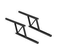 Emuca - Juego de 2 mecanismos elevables para mesas de centro, Bisagra de Mesa elevadora, permite elevar la mesa 135mm, Acero, Pintado negro