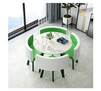 Juego de mesa de centro y silla redonda pequeña que ahorra espacio, para recepción de oficina, hogar, balcón, cafetería, sala de descanso, club (color