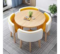Juego de mesa de cocina redonda/cuadrada de 4 piezas con sillas que ahorra espacio, perfecto para apartamentos pequeños, comidas familiares y una experiencia gastronómica acogedora
