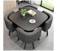 Juego de mesa de comedor cuadrada de 1,90 cm, con sillas, mesa de cocina y 4 sillas, combinación de mesa de recepción y silla, para el hogar, café, sala de estar, 5,90 cm