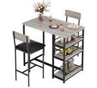 Juego De Mesa De Comedor De 3 Piezas, Mesa-Bar De Cocina Con 2 Taburetes