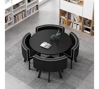 Juego de mesa de comedor para 4 personas, 5 piezas, tamaño pequeño, redondo, cuadrado, cocina, café, oficina, recepción, sala de conferencias, negocios