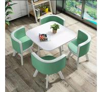 Juego de mesa de comedor para 4 personas con sillas, moderna mesa rectangular/ovalada, cocina, comedor, sala de estar, conferencia, recepción
