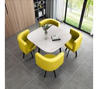 Juego de mesa de comedor para 4 personas de mármol redondo para sala de estar, salón, recepción de oficina