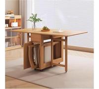 Juego de mesa de comedor plegable extensible con cajón de almacenamiento y 4-6 sillas, mesa de cocina móvil que ahorra espacio para comedor y sala de estar